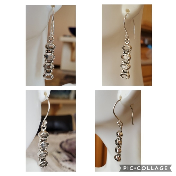 Genuine Herkimer Diamond Earrings - Picture 2 of 5